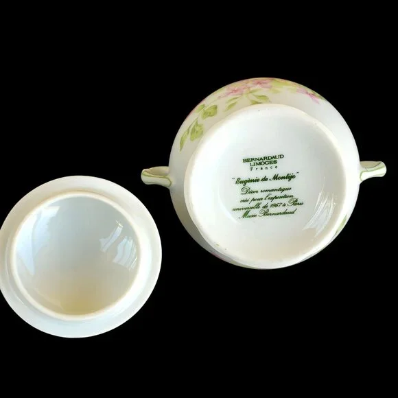 Vintage Bernardaud Sugar Bowl with Lid Eugenie de Montijo Limoges France - Picture 5 of 8